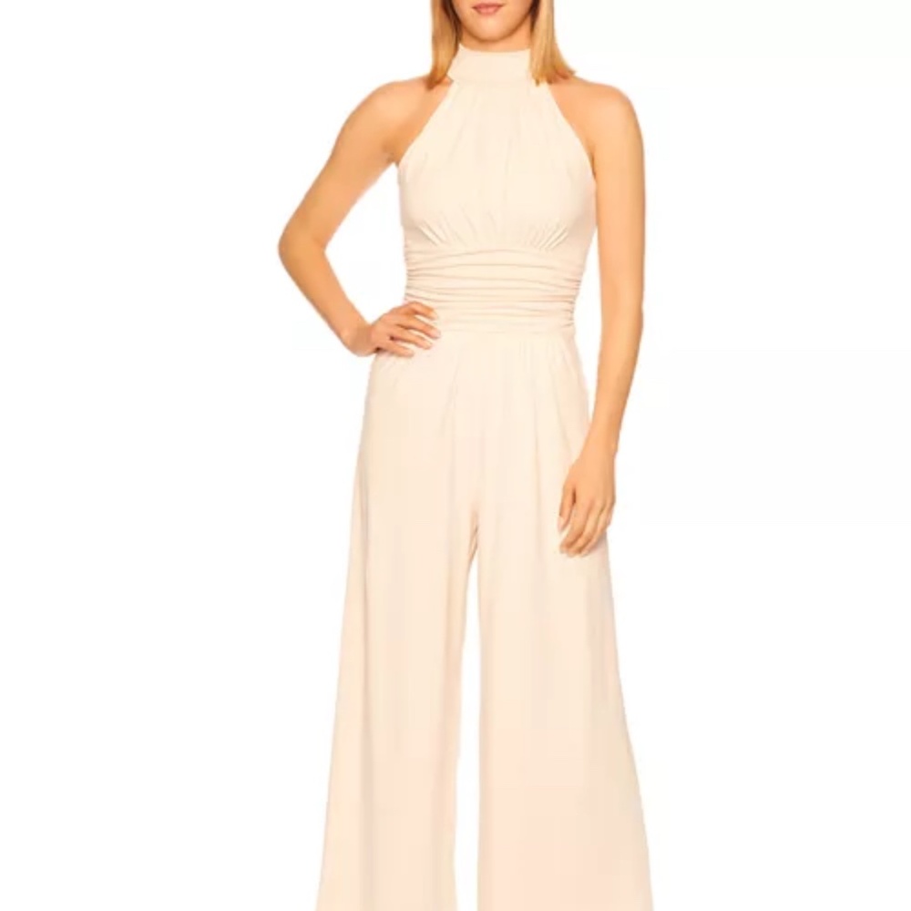 Susana Monaco Ruched Mock Neck Jumpsuit